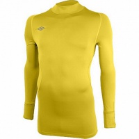 терморубашка umbro crew base layer cold дл. рукав, воротн. (0lh) жёлтая